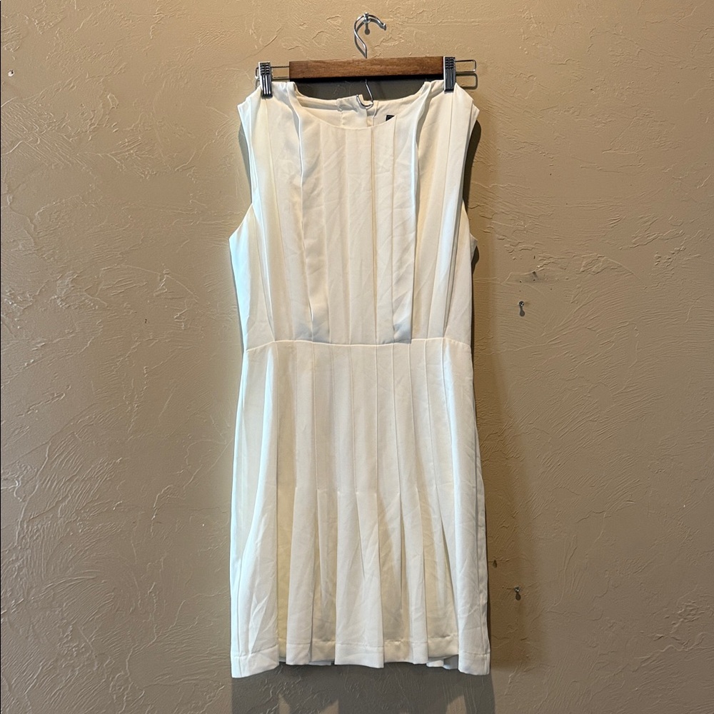 BCBG Maxazria Gardenia Pleated Button
Back Drop Waist Dress